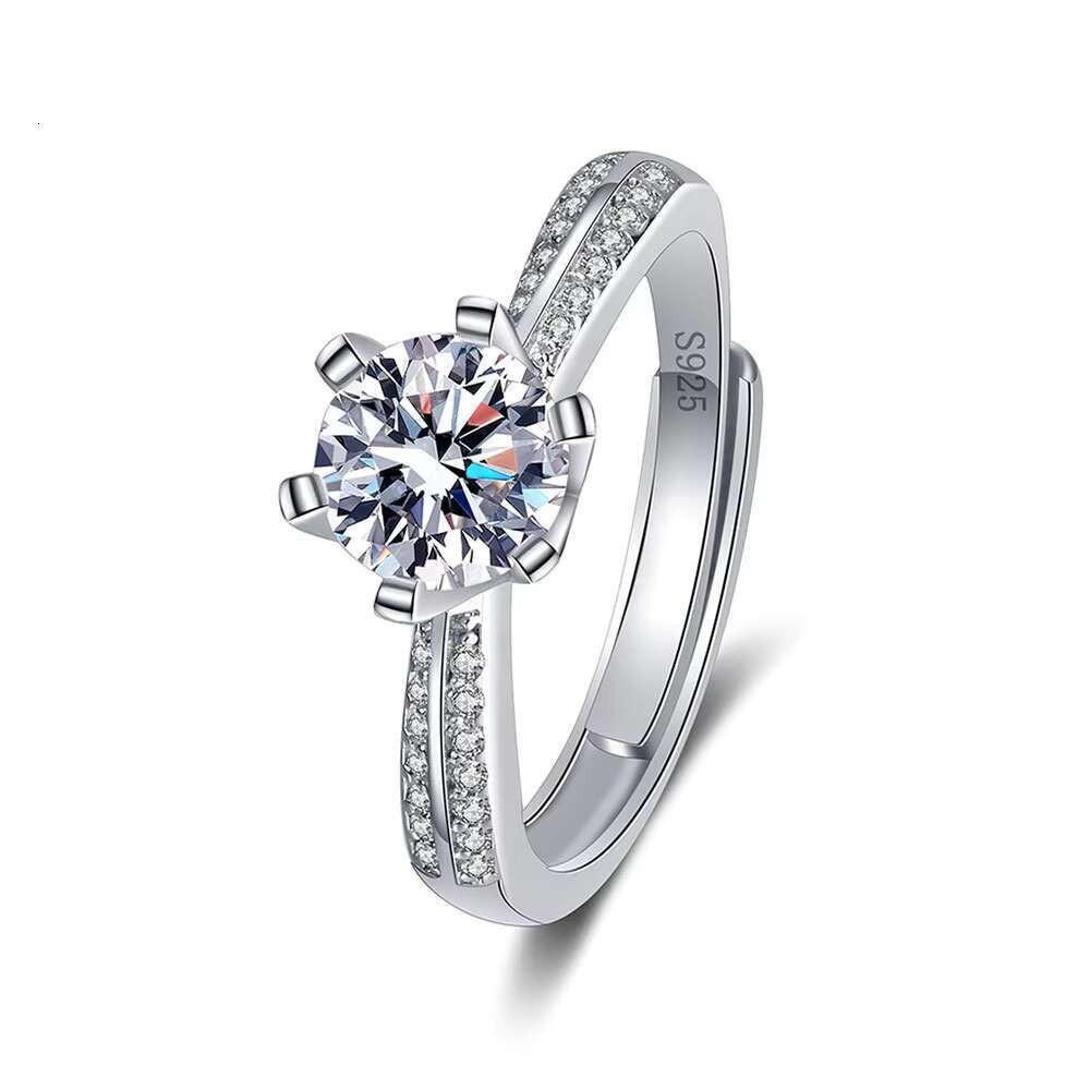 Wholesale Custom GRA VVS Moissanite S925 925 Sterling Silver Anneaux Anel Anillo Fashion Jewelry Finger Ring for Women Lady