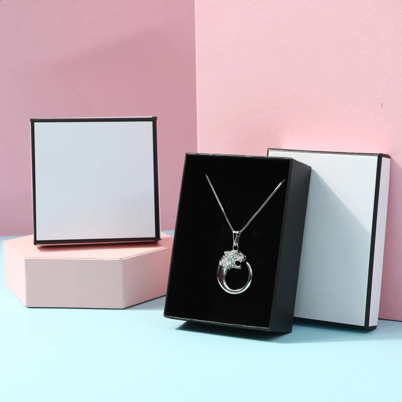 12pack White Black Cardboard Jewelry Box Earings Rings Necklace Storage Boxes 7x9x3cm Kraft Paper Travel Wedding Gift Dust Case 250424