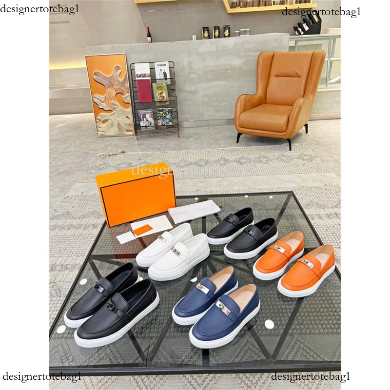 Fashion Couple's Casual Shoes - 1:1 Craft Calfskin Orange Accent IP Molded Sole 35-46