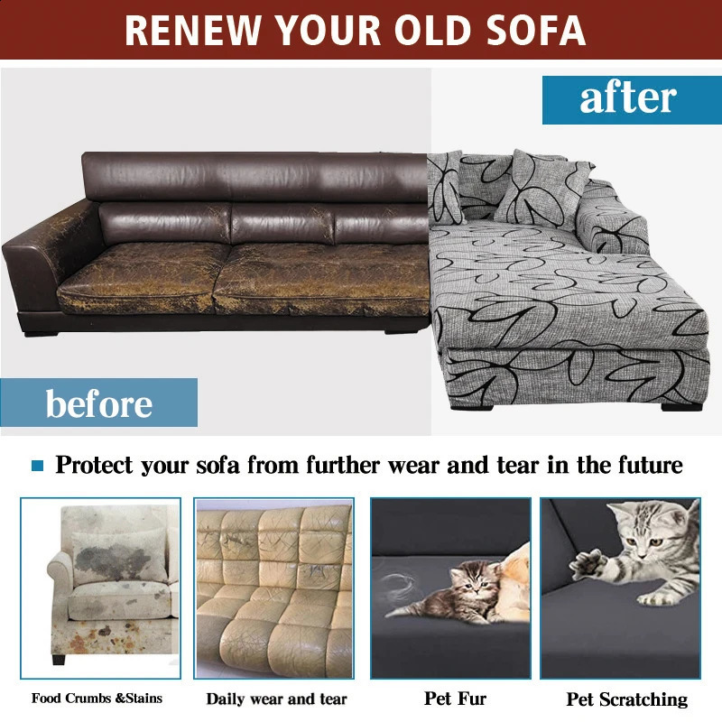 sofa cover elastic couch cover sectional chair cover It needs order 2pieces sofa cover if your sofa is corner L-shape sofa 250415