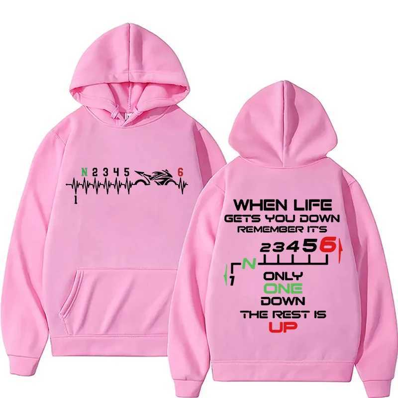 New 1N23456 Motorcycle Gear Bicycle Heartbeat Hoodie Suitable for Womens Autumn and Winter Casual Sports Womens Hoodie Top w250425