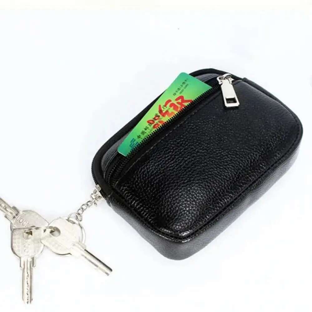 Women Mini PU Leather Female Card Holder Coin Short Wallets Small Purse Zipper Keychain Clutch Bag Wallet