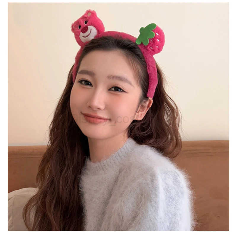 Disney Plush Series Disney Womens Face Wash Hair Cute Cartoon Loso Headband for Girls Soft and Warm Makeup Hair Accessories Christmas Gift X250425