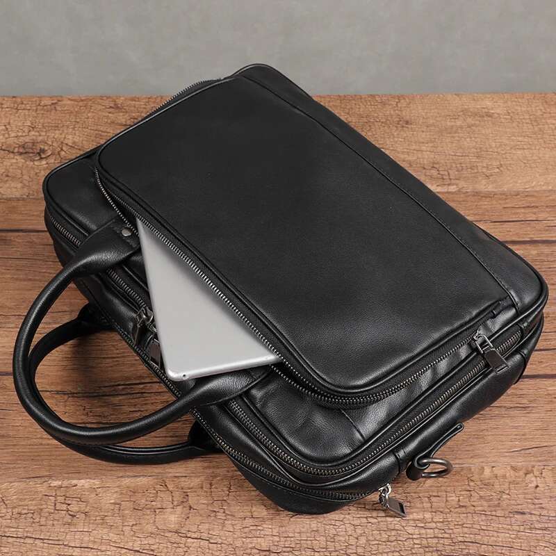 Designer Bag Business Official Handbag Briefcase Travel Shoulder New Laptop Messenger Retro 100% Genuine Leather Men Bags Tote Bag