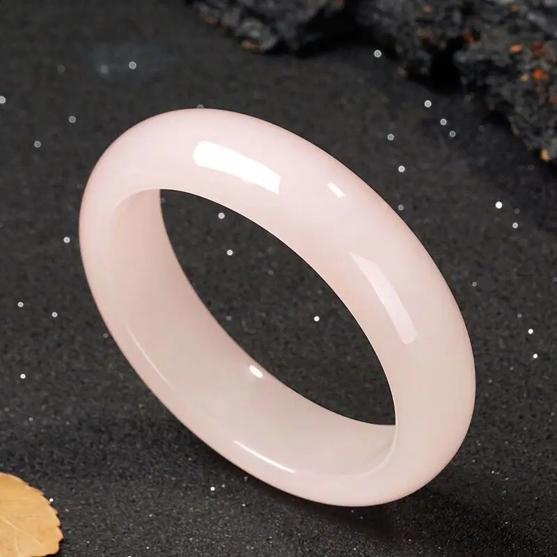 Pink Medium and Wide Jade Bracelet Womens Positive Circle Jade Bracelet 250424