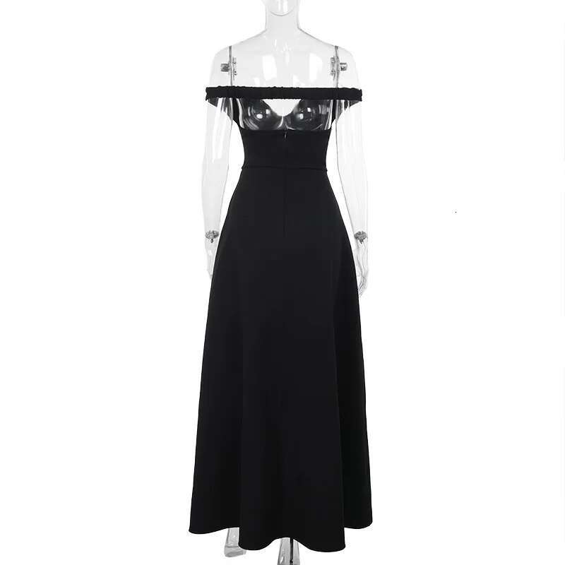 Dongdumaoyi Townlike Waist Wrap A Line Pleated Dress Women Off Shoulder Summer Maxi Long Backless Nightclub Sexy Party Dresses