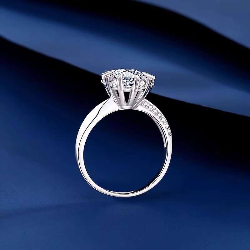 Waterproof Jewelry 1Carat Vvs D Color Moissanite Wedding Ring 925 Sterling Silver Moissanite Engagement Rings For Women