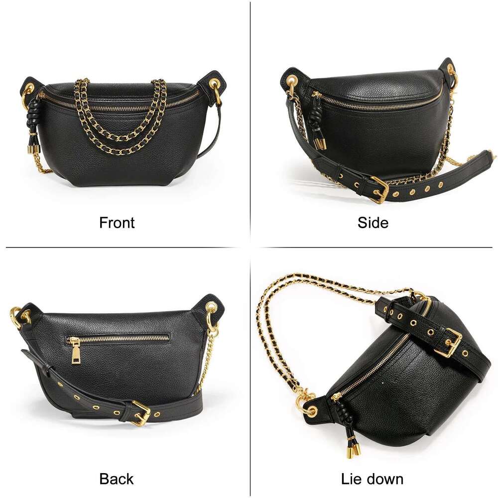 ITAMOOD Genuine Leather Waist Packs For Women Fashion Fanny Pack Belt Designer Trendy Crossbody Bag