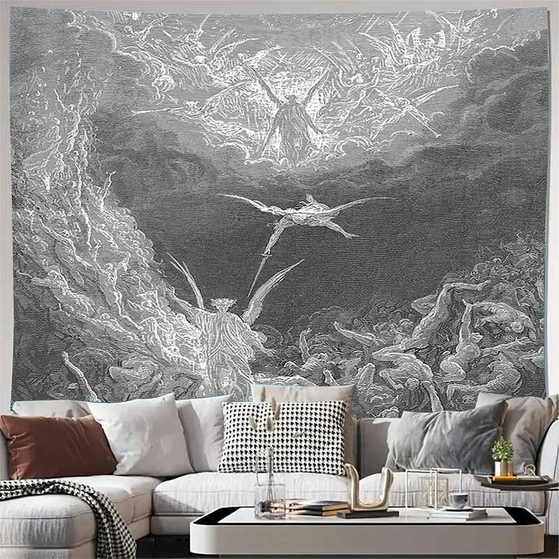 Gothic Tapestry Wall Hanging Dark Academia Decor Medieval Art Home Decor Vintage Tapestry Room Divider Backdrop Wall ArtM251125