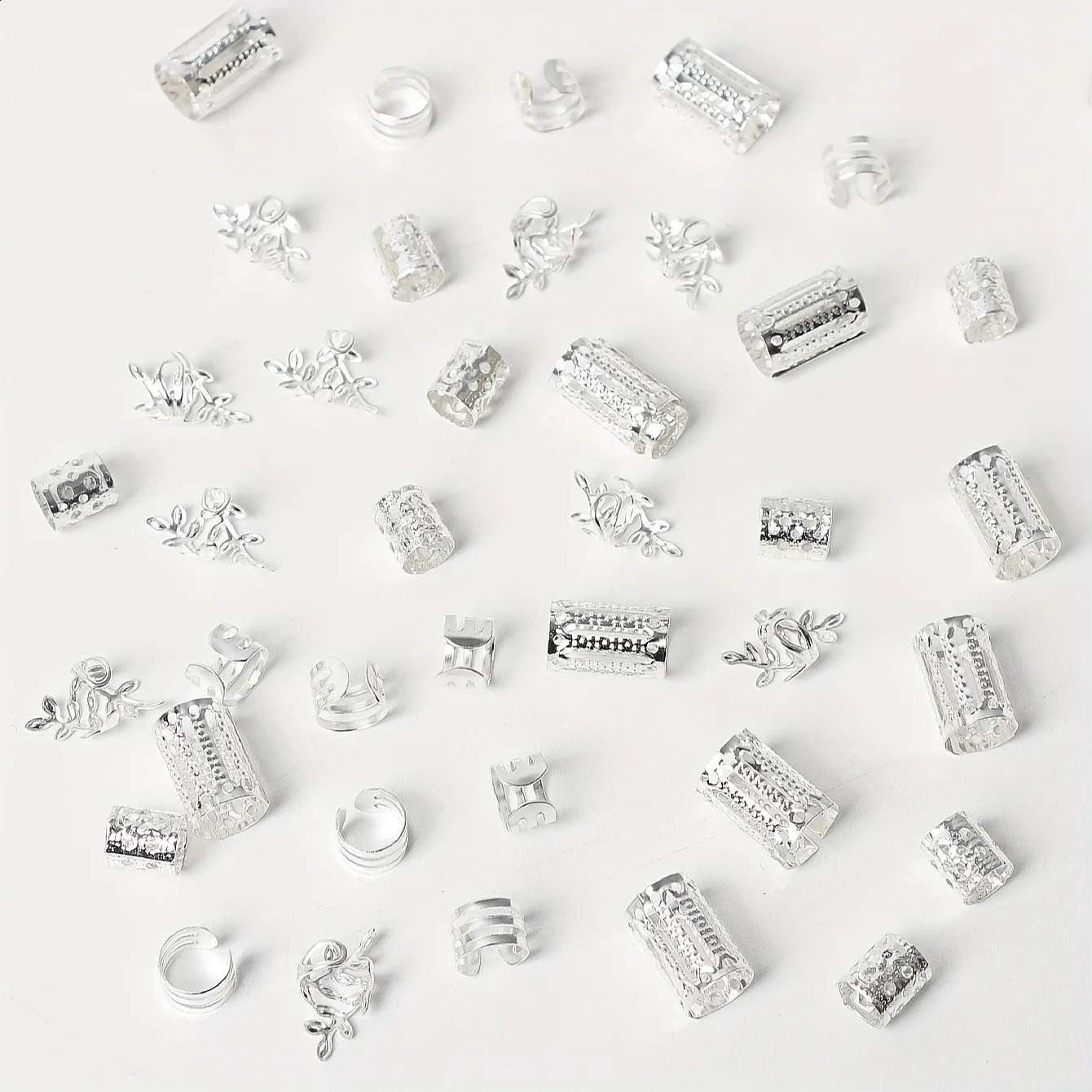 40 piecesset of elegant hollow hair rings with different patterns suitable for girls to DIY accessories local braids 250417