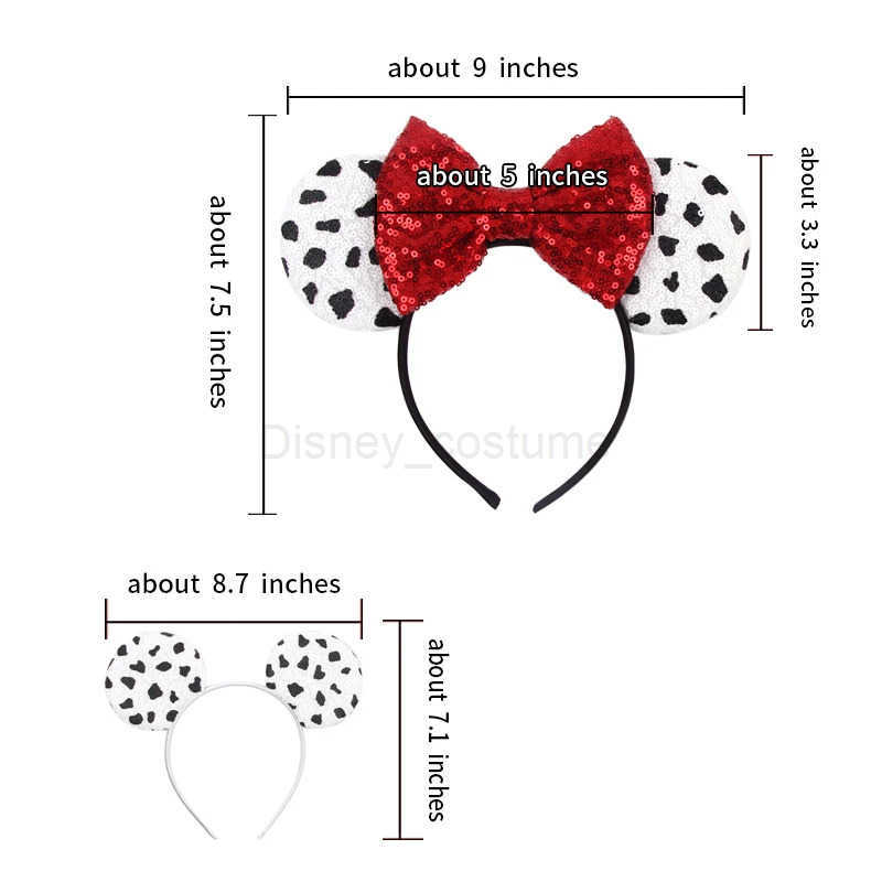 Disney Latest Mickey Mouse Ear Headband Cartoon Glitter 5 Bow Headband Girl Festival DIY Hair Accessories X250425