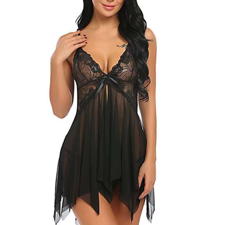 Custom Sexy Pyjama Lace Night Dress Women's Sleepwear Sleeveless Nightgown