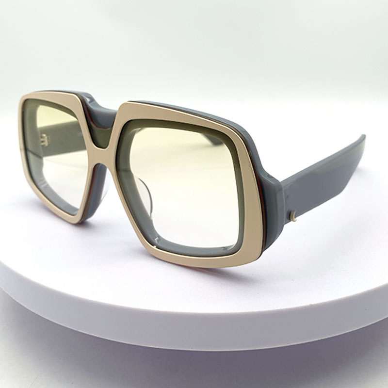 Oversized Sunglasses 40194 Luxury Collage Sunglasses WOMENS MENS Personality Mask Shaped Side Metal Structure Pattern Outdoor Driving Vacation UV Protection