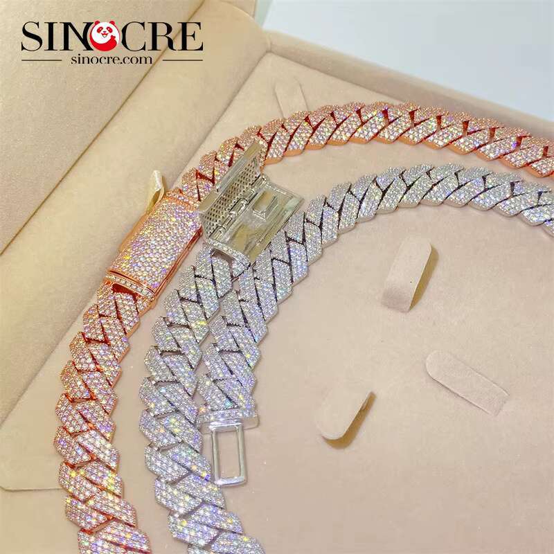 High Quality 15Mm18Inches Cuban Vvs Moissanite Necklace Moissanite Cuban Chain Mossan Hip Hop Necklace