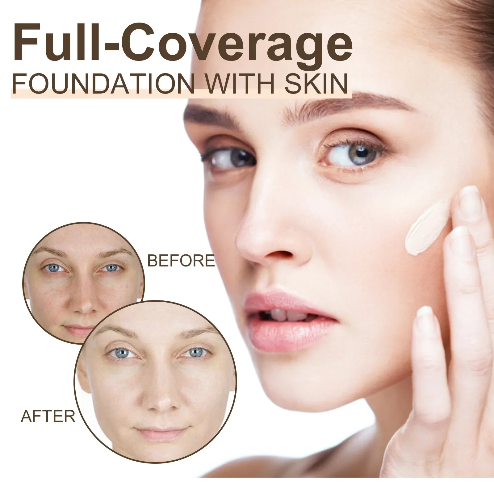 Liquid concealer invisible hole full coverage of black spots skin brightening oil control cosmetics waterproof and durable 250415
