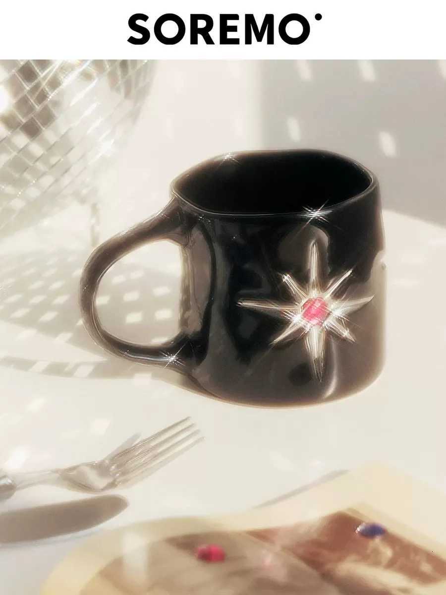 Star cup gem pearl ceramic cup mug coffee cup water cup Y251125