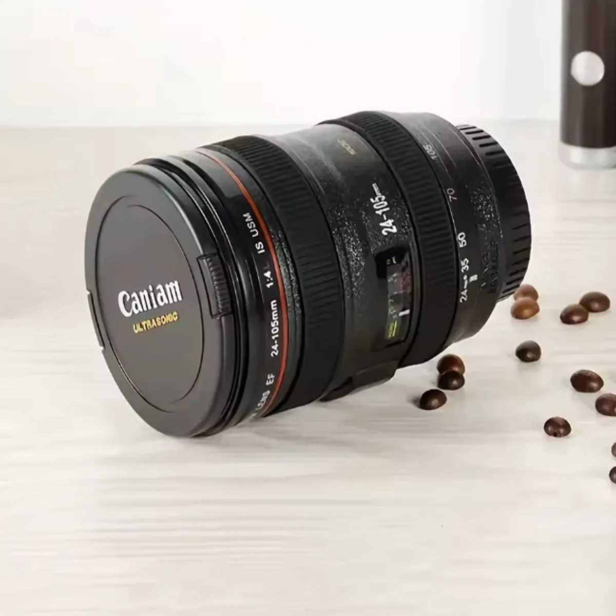 1pc-Stainless Steel Camera Lens Coffee Mug with Leak-Proof Lid - Perfect Gift for Photographers Y251125