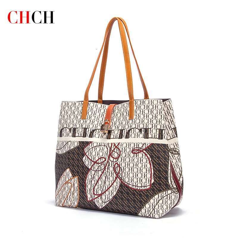 CHCH Women's Tote 2025 Brand Printed Large Capacity Handbag Mom Shoulder Shopping Bag
