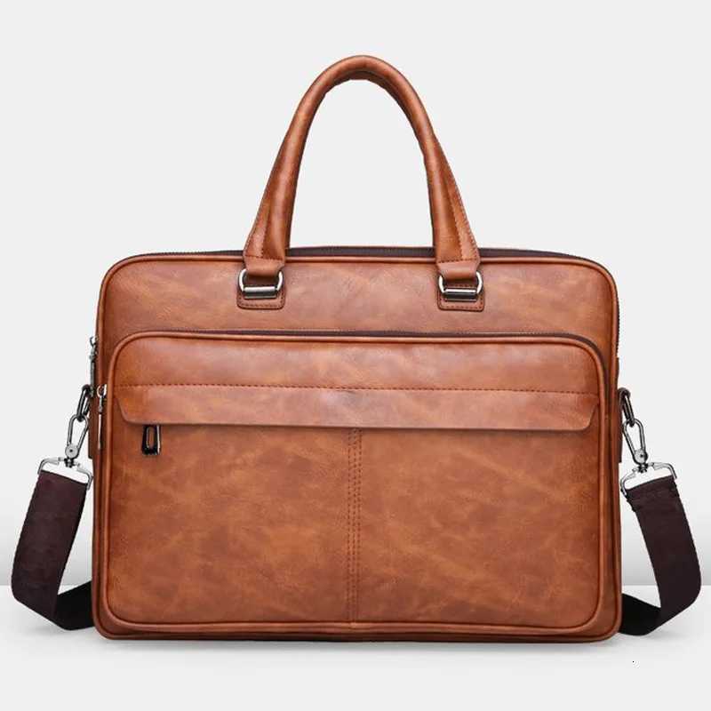 New Casual Mens Handbag Simple and Fashionable Business Briefcase Large-capacity Water-resistant Single-shouldercrossbody BagT251125