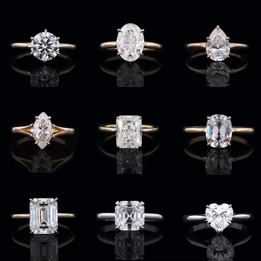 Fine Jewelry Certificated Diamond Ring PT950 Platinum Prong Setting Moissanite 18K 14K Gold Engagement Ring Bands Rings