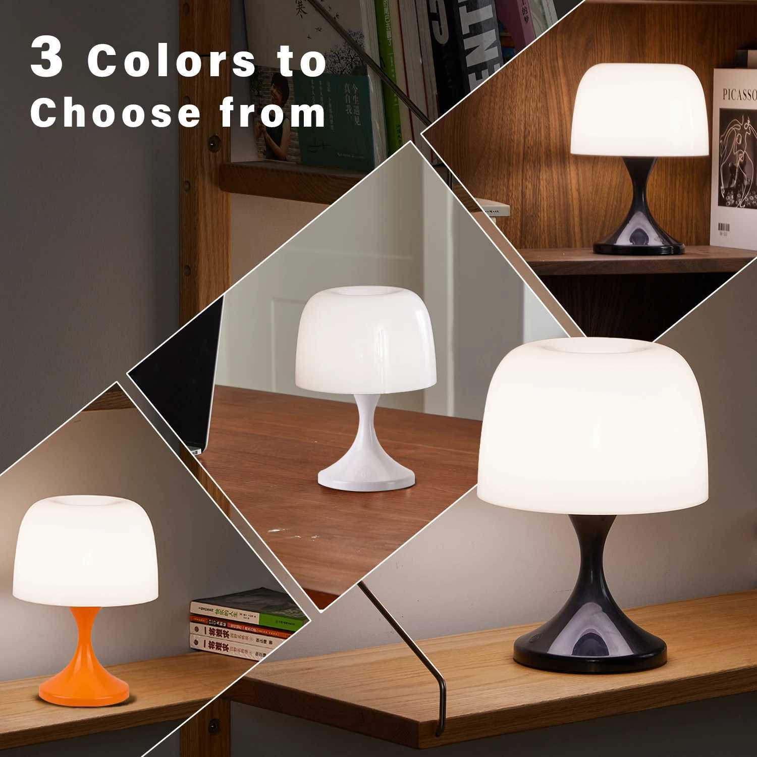 USB rechargeable mushroom light 3 color changing night light bedroom bedside table decorative atmosphere lightM251125