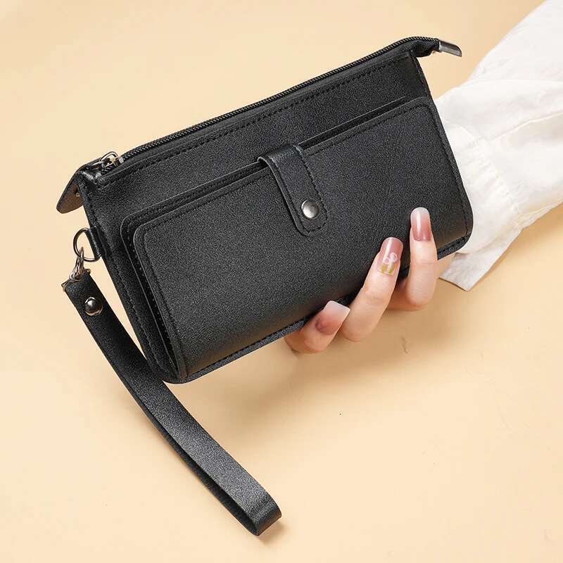 Factory Direct New Bag Women's Long Multi-Functional Multi-Card Clutch Buckle Zipper Student Wallet.