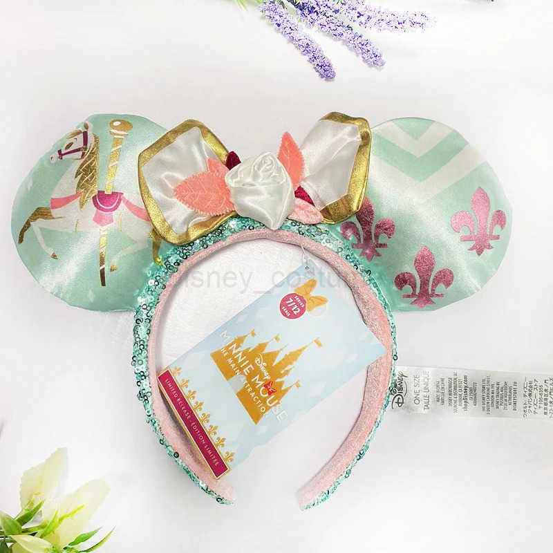 Disney Mermaid Princess Mickey Mouse Ear Headband Big Glitter Bow Ears COSTUME Headband Role Playing Plush Adult/Child Headband Gift X250425