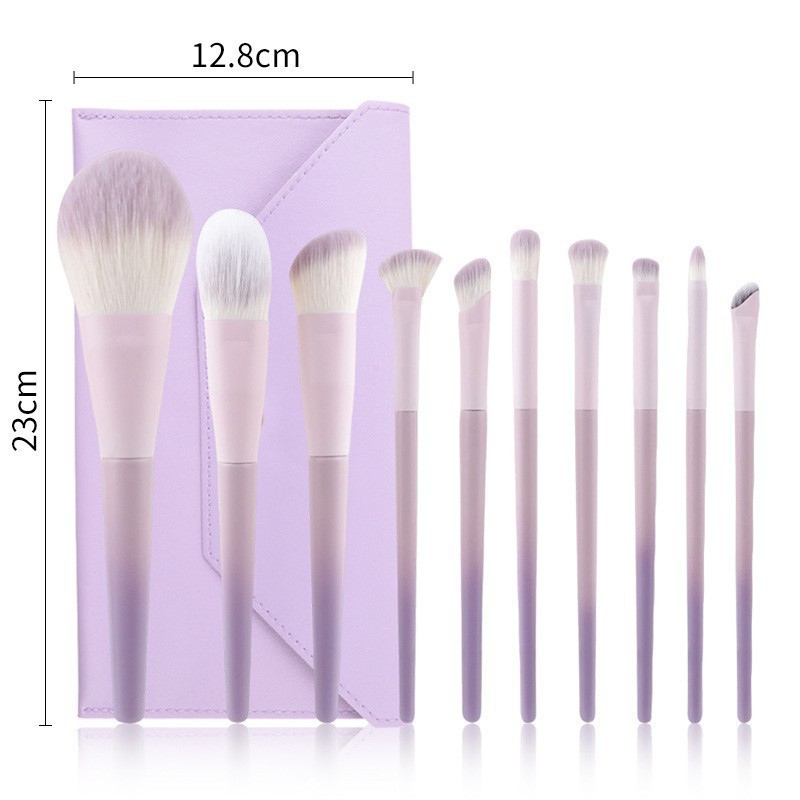 New Star Dust Purple 10-piece Makeup Brush Set - Complete Set of Soft Brushes for Purple Makeup, Powder Blending, Eye Shadow Application and Beauty Ca