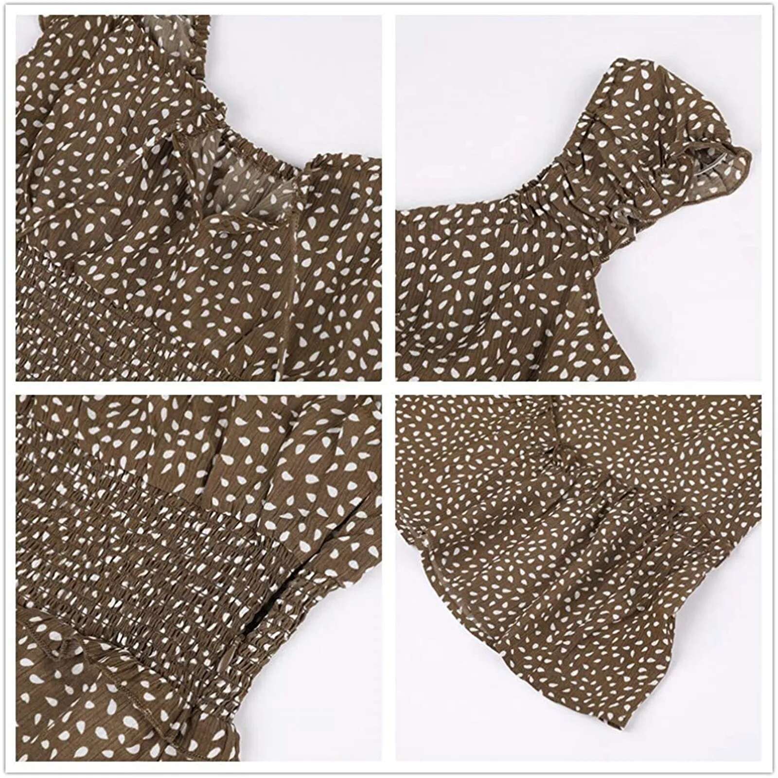 Dongdumaoyi Summer Dress Casual Streetwear Women S Sexy Pleated Sleeve Neckline Print Ruffles Mini Sundress Korean Style