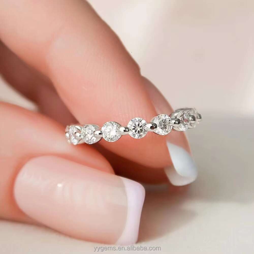 Fine Jewelry Fashion 10K/14K/18K Gold Fancy Diamonds Moissanite Timeless Eternity Wedding Band Rings for Women