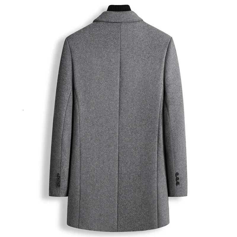 2023 Autumn and Winter New Mens Italian Style Elegant and Fashionable Mid-length Simple Business Casual Slim Woolen CoatT251125