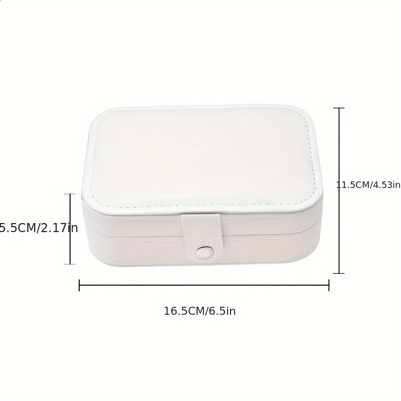 1pc PU Leather Jewelry Storage Box Secure Locking Case Multi-Organizer for Earrings Necklaces Rings 250424