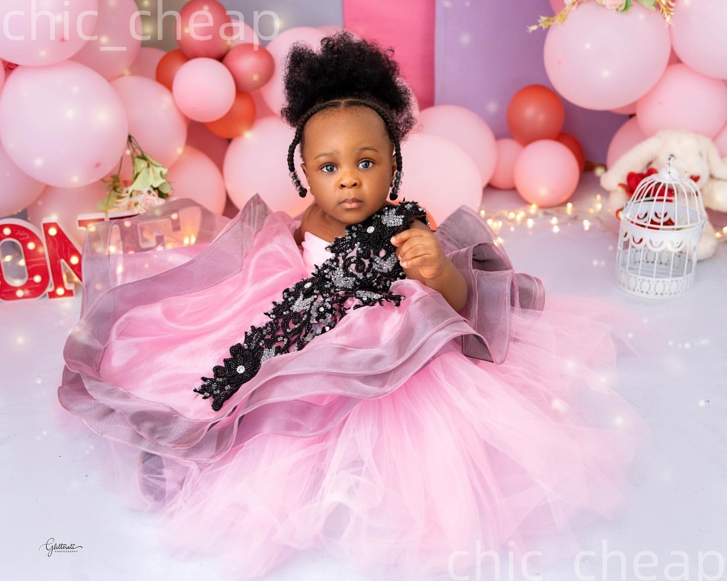 2026 Pink Ball Gown Flower Girl Dresses Bow Lace Beaded Sheer Neck Little Girl Christmas Peageant Birthday Christening Tutu Dress Gowns ZJ4242