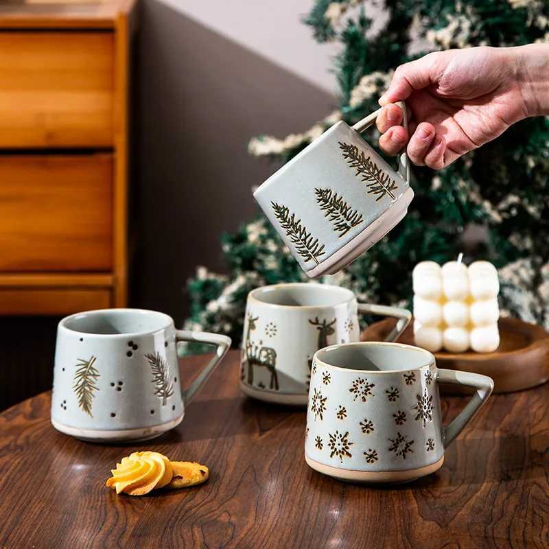 300ml Christmas Gift Creamic Mug Milk Water Cup Breastfast Coffee Mugs Office School Mugs for Drink Holiday Kitchen Drinkware Y251125