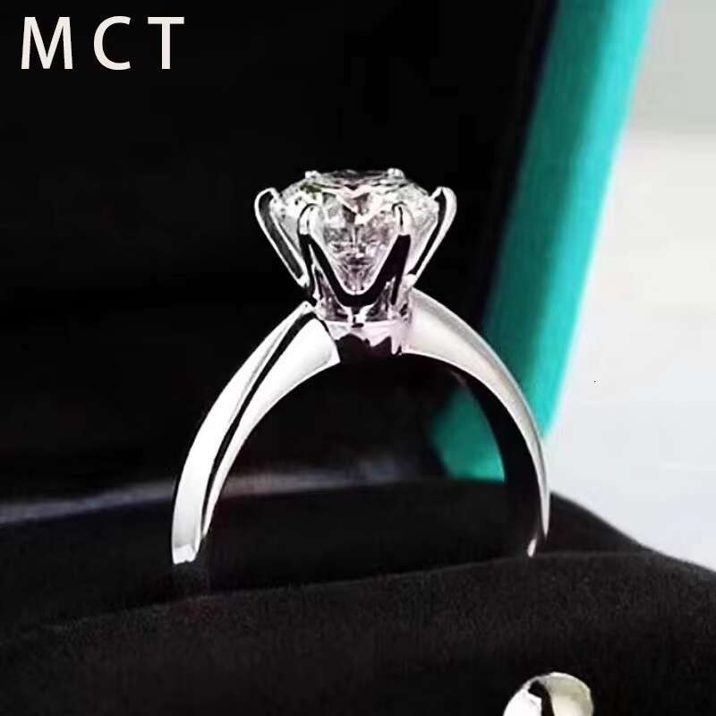 MCT Silver 925 Jewelry GRA Moissanite Grillz Custom Color 2.0ct Diamond Moissanite Ring Silver