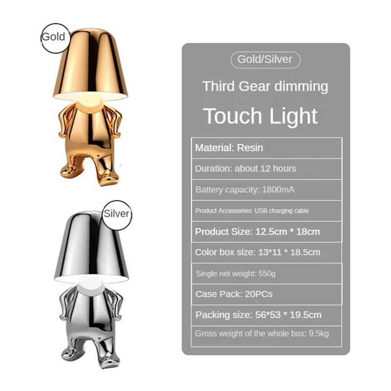 ABLN-Touch Adjustable Switch Night Light LED Night Light Bedroom Desktop Decorative Reading Lamp GoldM251125