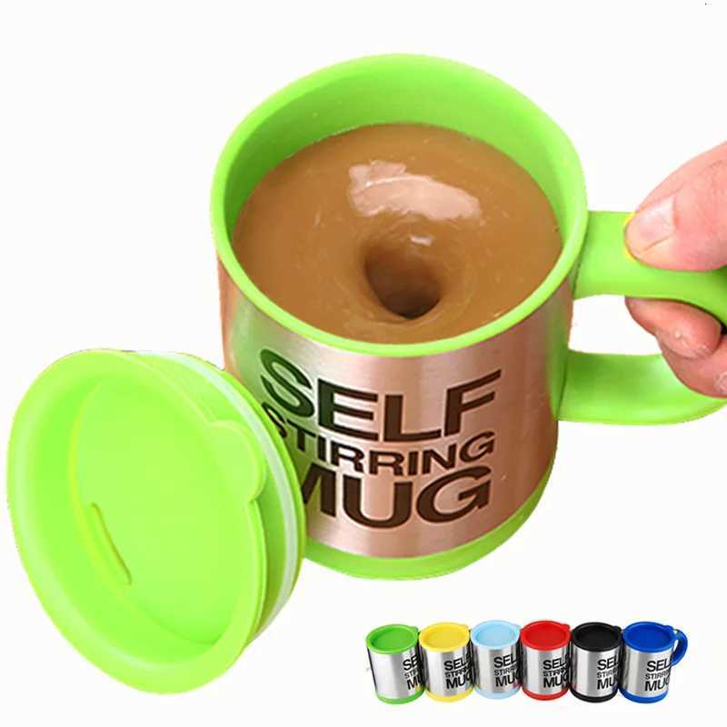 5 Colors Lazy Tazas Self Stirring Mug Coffee Cup Smart Stainless Steel Mugs Copos Inox Tea Cup Y251125