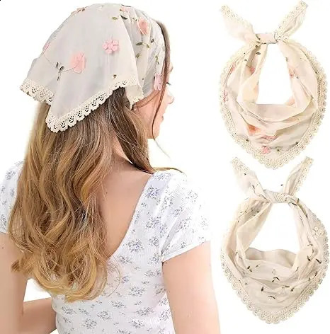 Home>Products>Flower Mesh Hair>Womens Lightweight Triangle Head Scarf>Bohemian Tie>Kerchiefs 250423