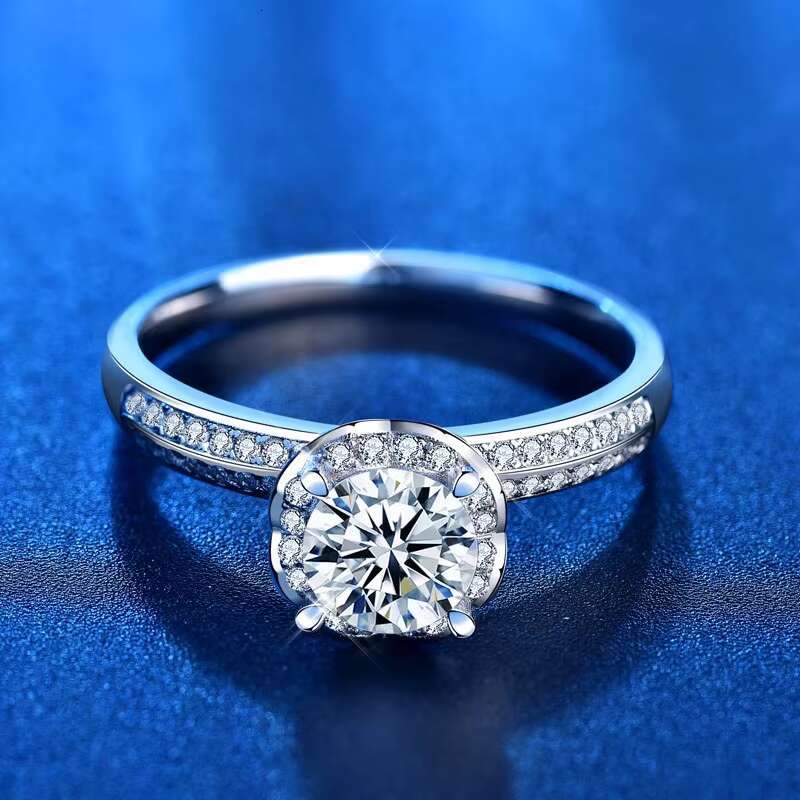 925 Silver Genuine D Color Moissanite Ring Excellent Cut 1 Ct Pass Diamond Test Moissanite Engagement Rings for Women