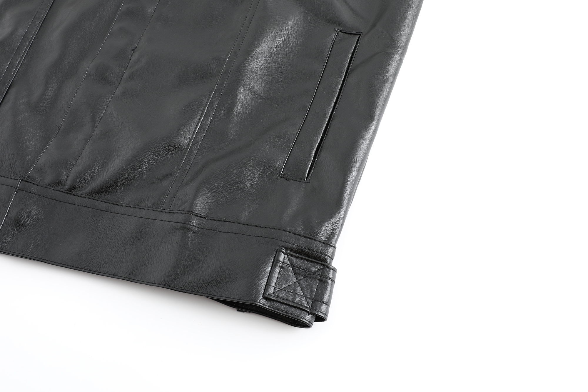 Men's Classic Motorcycle PU PU Leather Vest Casual Black Punk Vest Sleeveless Jacket