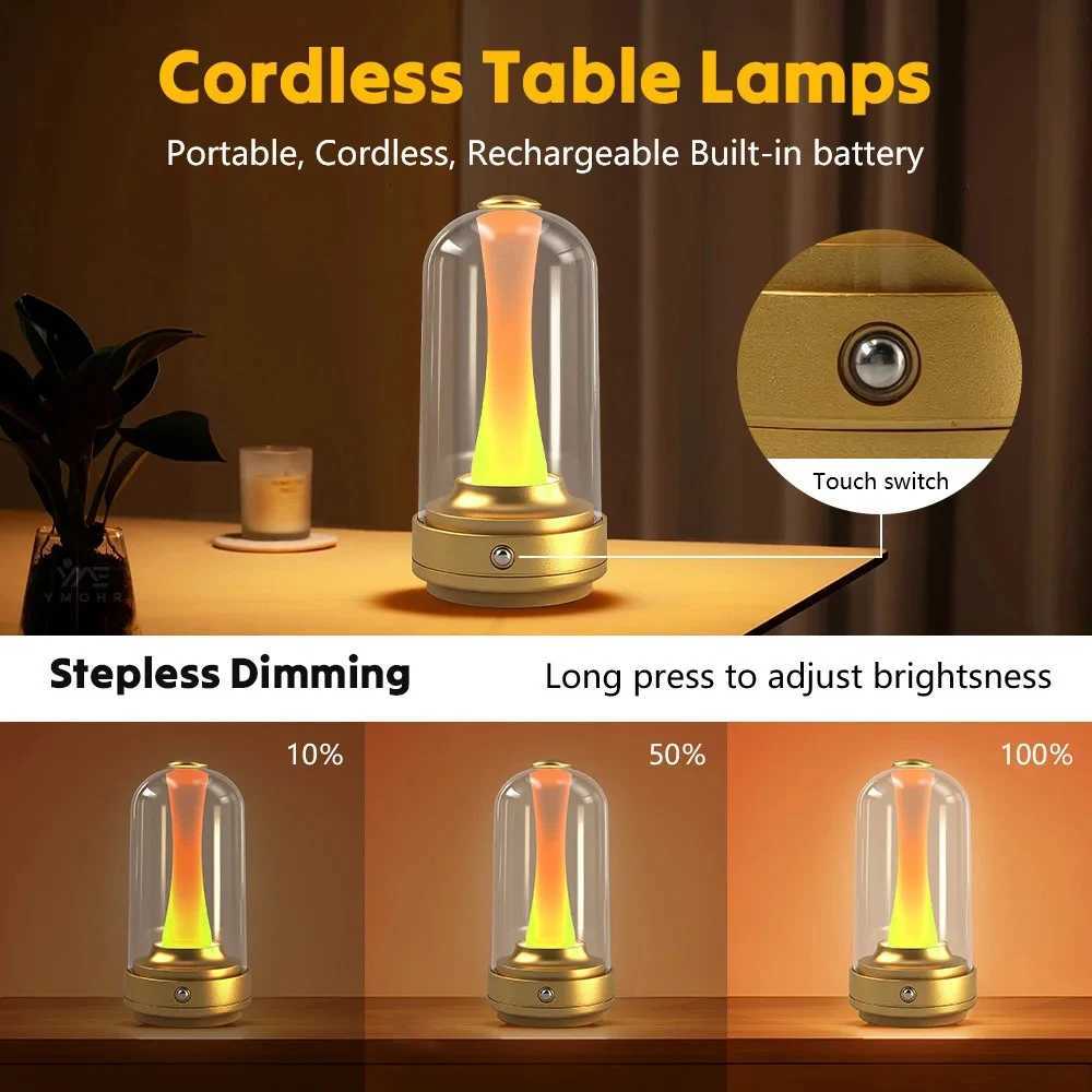 New LED Mushroom Lamp Rechargeable Touch Sensor Waterproof Ideal for Reading Ambient Lighting in Home Bedroom Bar Office OutdoorM251125