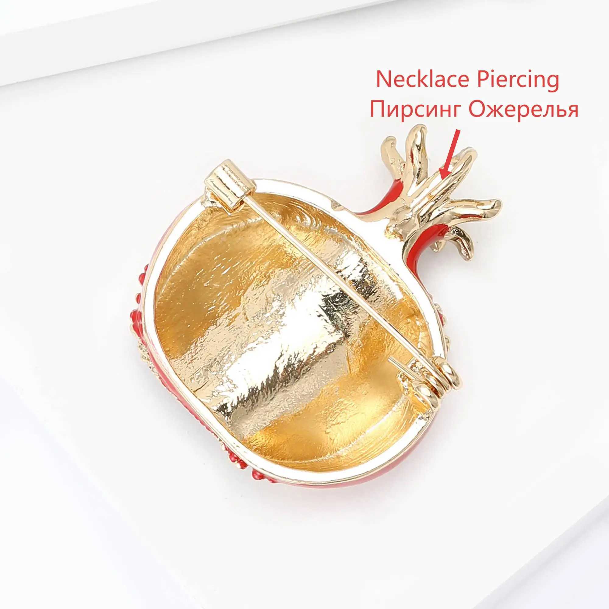 BeautBerry Classic Rhinestone Pomegranate Brooches for Women Fruit Pins Friends Party Gifts Banquet AccESSories J251125