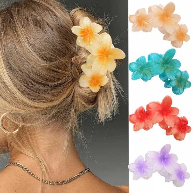 Candy colors large flower hair clip is suitable for womens elegant and tempting shark clip fashion girls hair clawsT250425