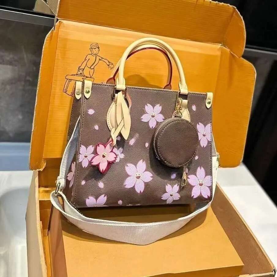 designer bags takashi murakami handbag cherry blossoms shoulder leather canvas colorful bag composite lady beach clutch tote woman purse wallets 10527