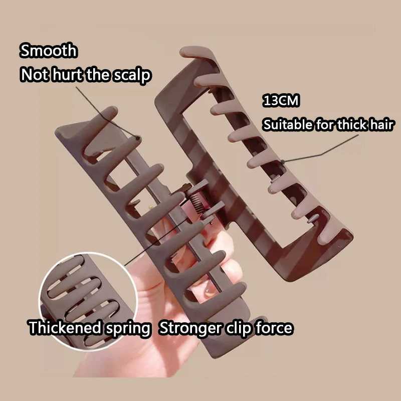 13CM Oversized Solid Color Square Frosted Shark Clip for Thick Hair Women Girls - Hot Sale Fashion Hair Accessories Y250707