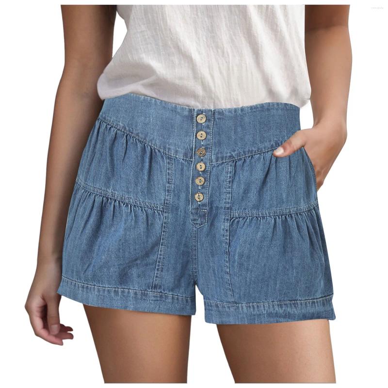 CNLONGBIDA Women's Shorts Streetwear Denim Short Pants Summer Baggy Jeans High Waisted Flowy Wide Leg Jean Casual Plus Size Straight