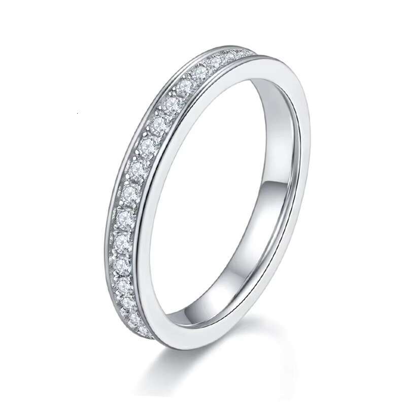 Eternity 1.5mm Row S Sier Plated in White Gold Top Quality Moissanite Dia Ring for Women