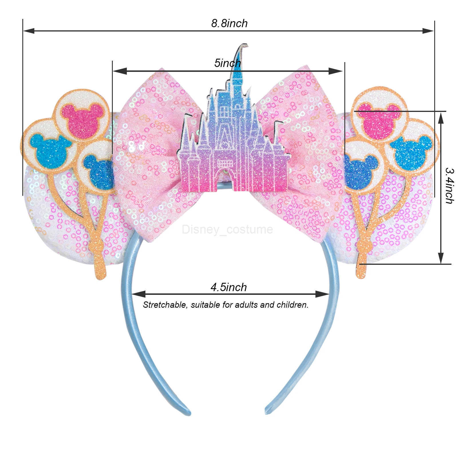Disney CHUANGQI Mickey Mouse Earband Bow Double sided sequin Hairband Mickey themed Birthday Party Role Playing Decoration X250425