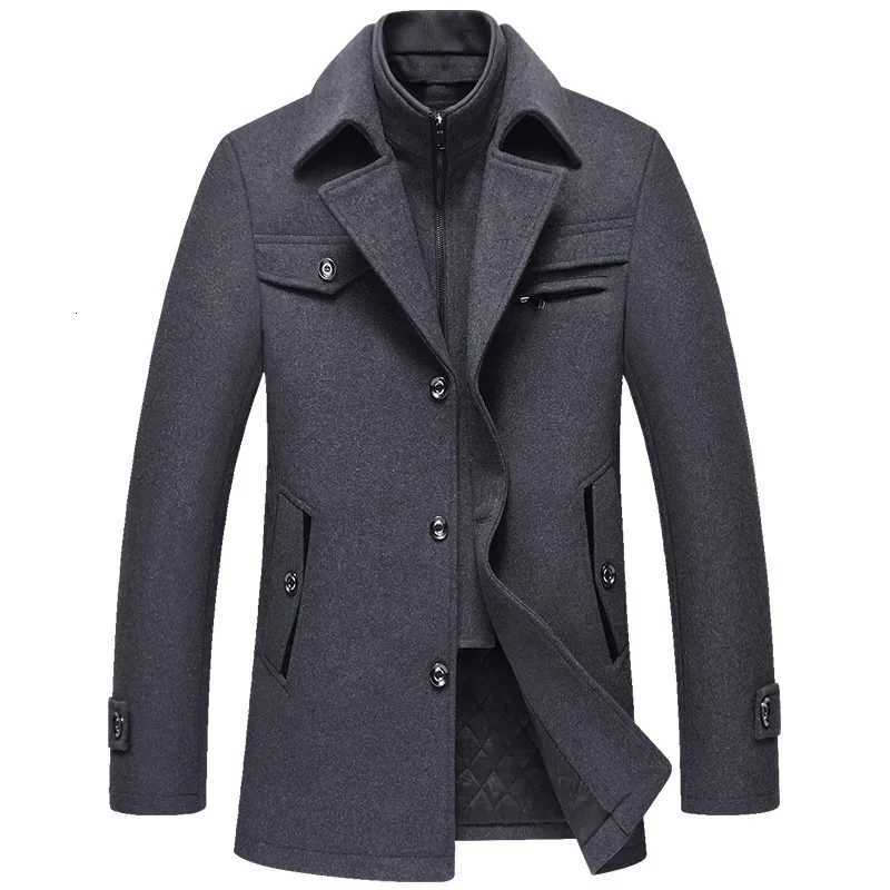 Men Winter Trench Coats Cashmere Wool Blends Man Winter Jackets Overcoats High Quality Male Business Casual Trench Coats 5XLT251125
