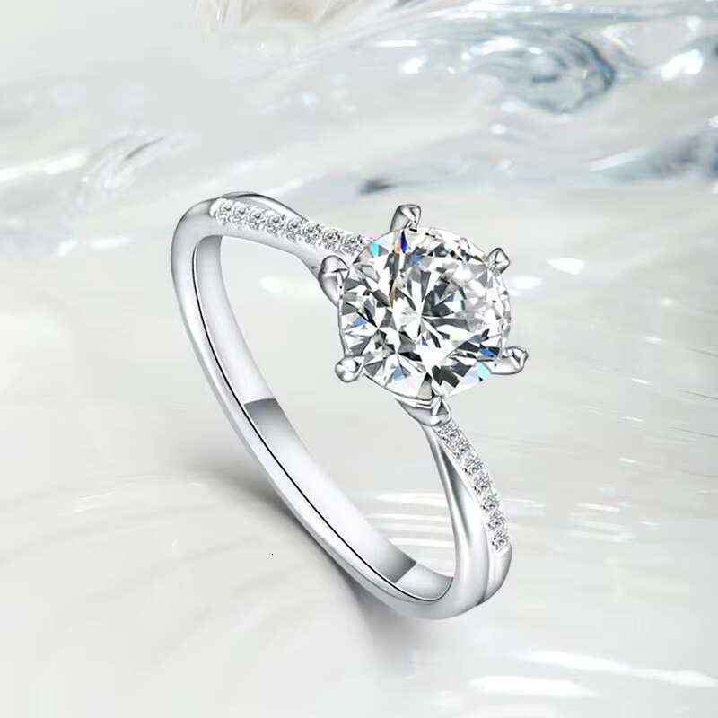 Fashion Custom Engagement Moissanite Rings Wedding Jewelry 925 Sterling Silver Ring for 18K Gold Plated